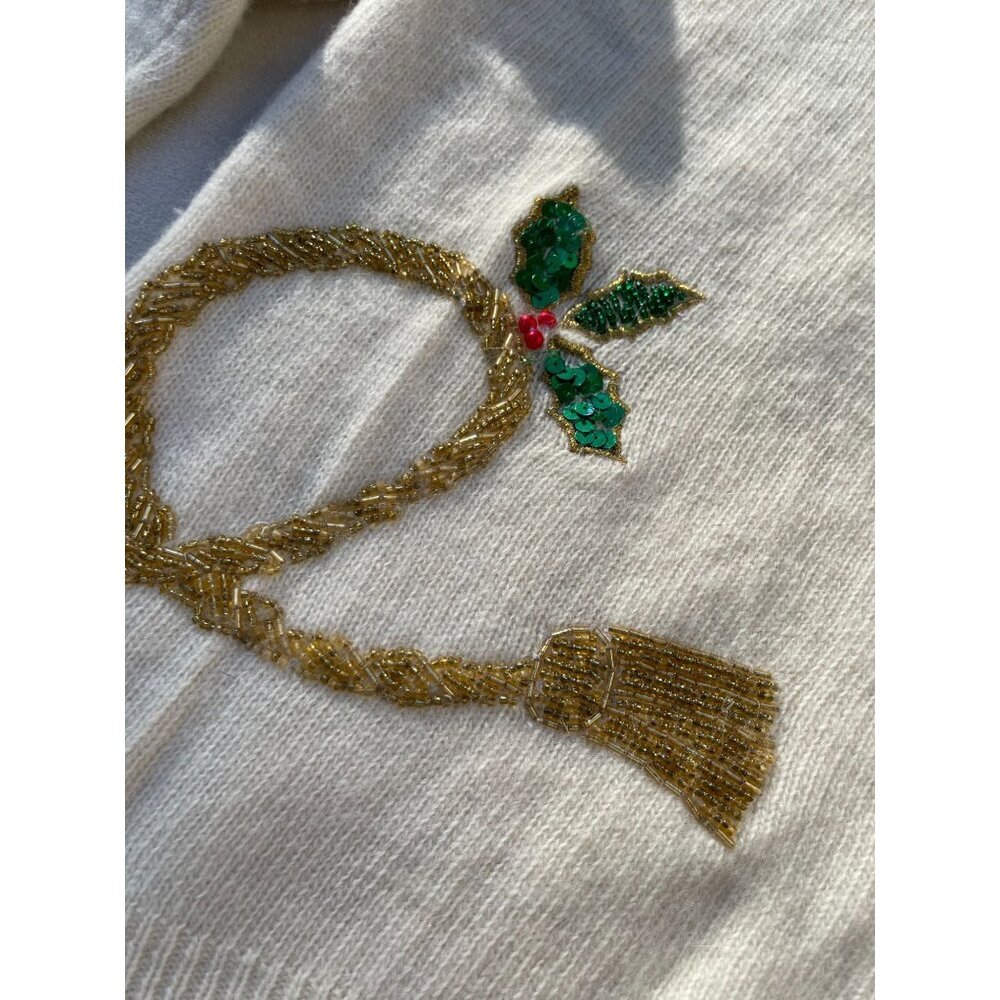 Vtg Talbot Beautiful Ugly Christmas Sweater S Lambswool Angora Rabbit Embroidery - Picture 10 of 11